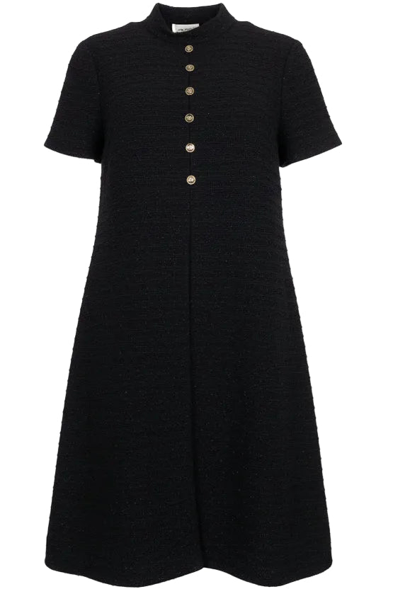 Robe GUCCI plissée en tweed noir