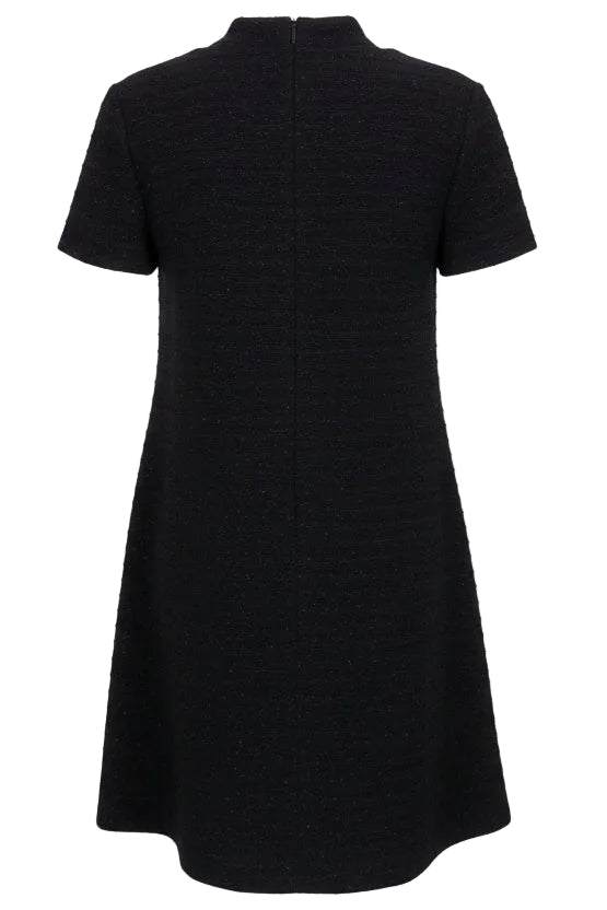GUCCI Pleated Tweed Dress Black