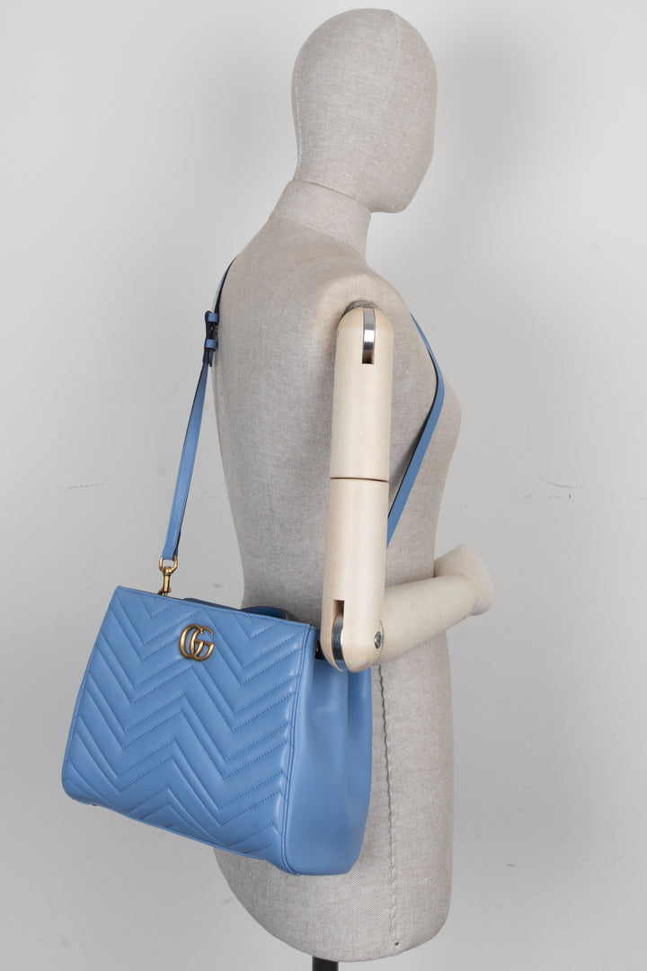 GUCCI Marmont Tote Small Blue
