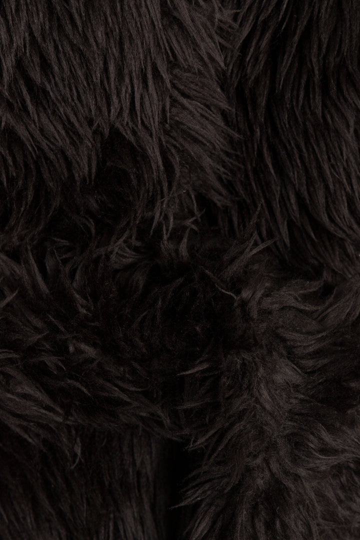 BALENCIAGA Teddy Belted Faux-Fur Jacket Black