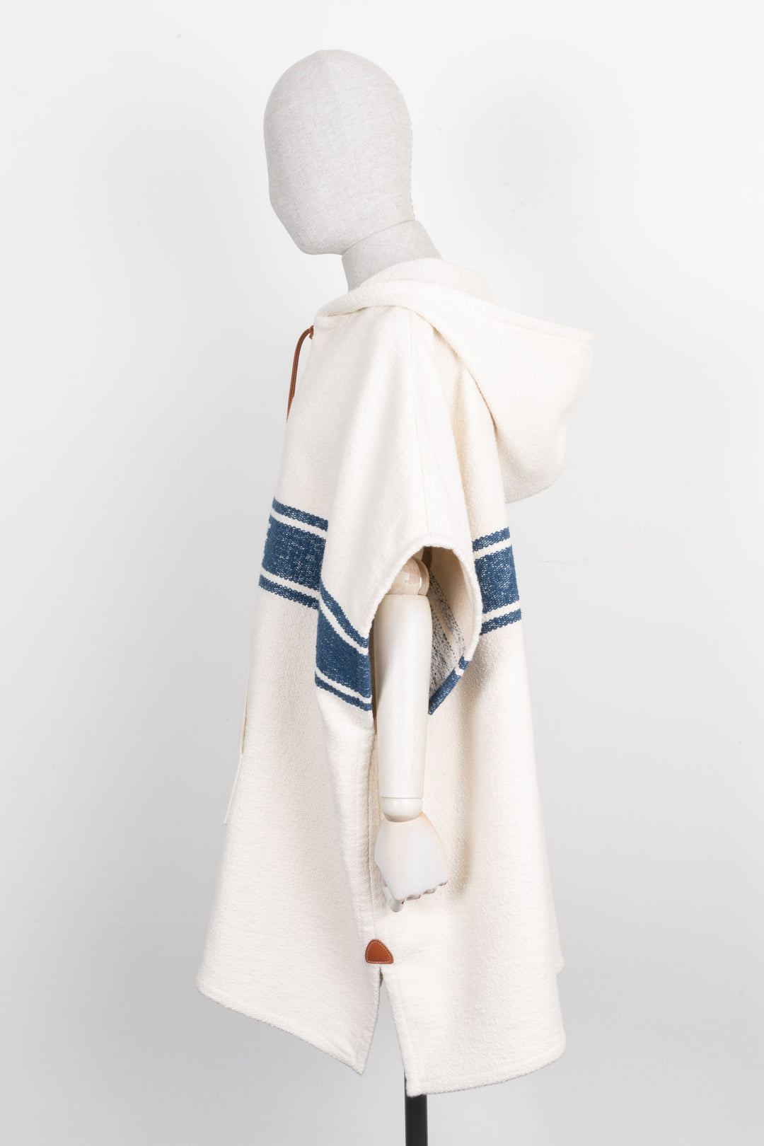 CELINE Poncho Cotton Ivory & Blue