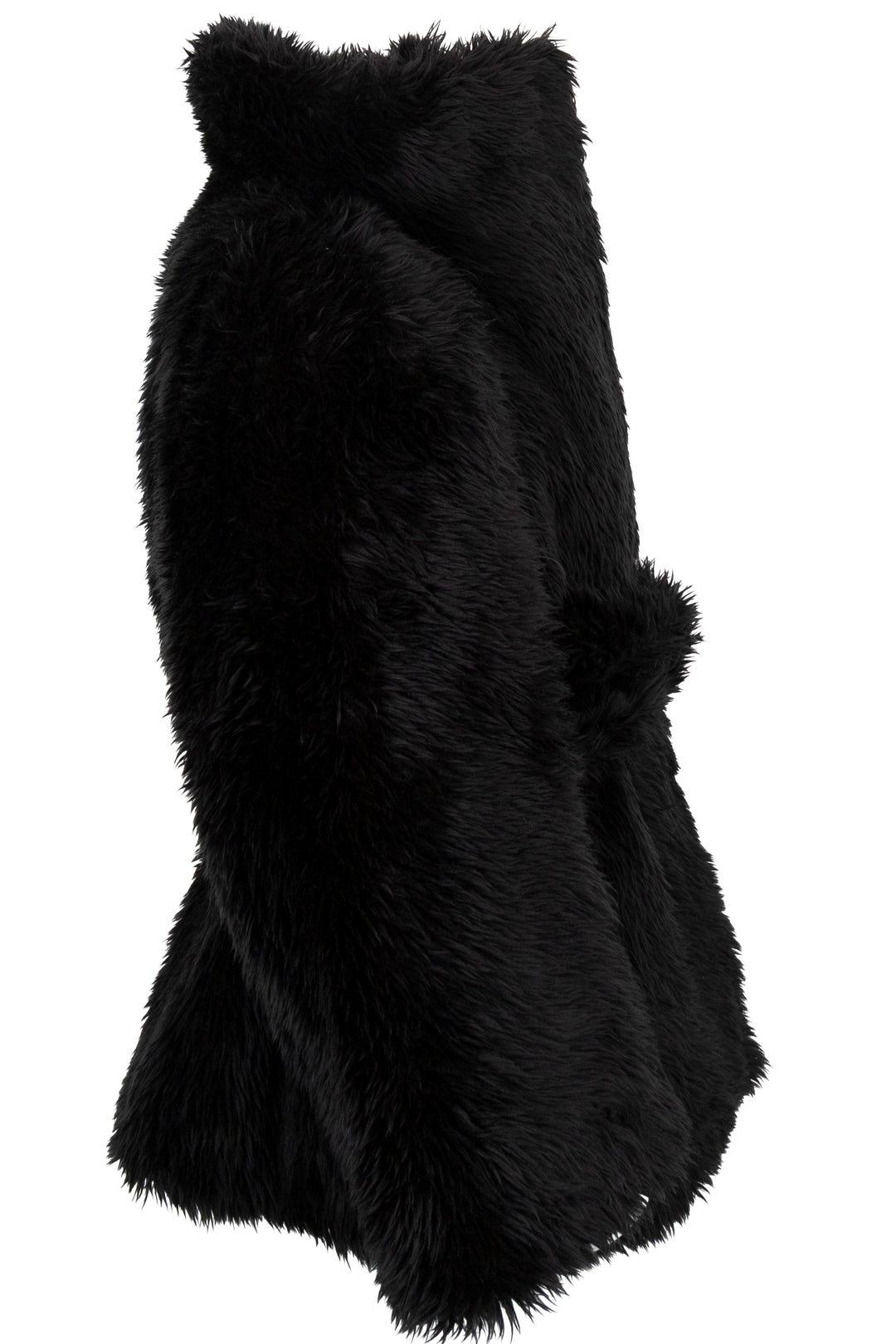 BALENCIAGA Teddy Belted Faux-Fur Jacket Black