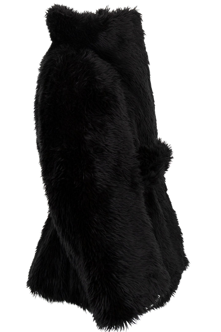 BALENCIAGA Teddy Belted Faux-Fur Jacket Black