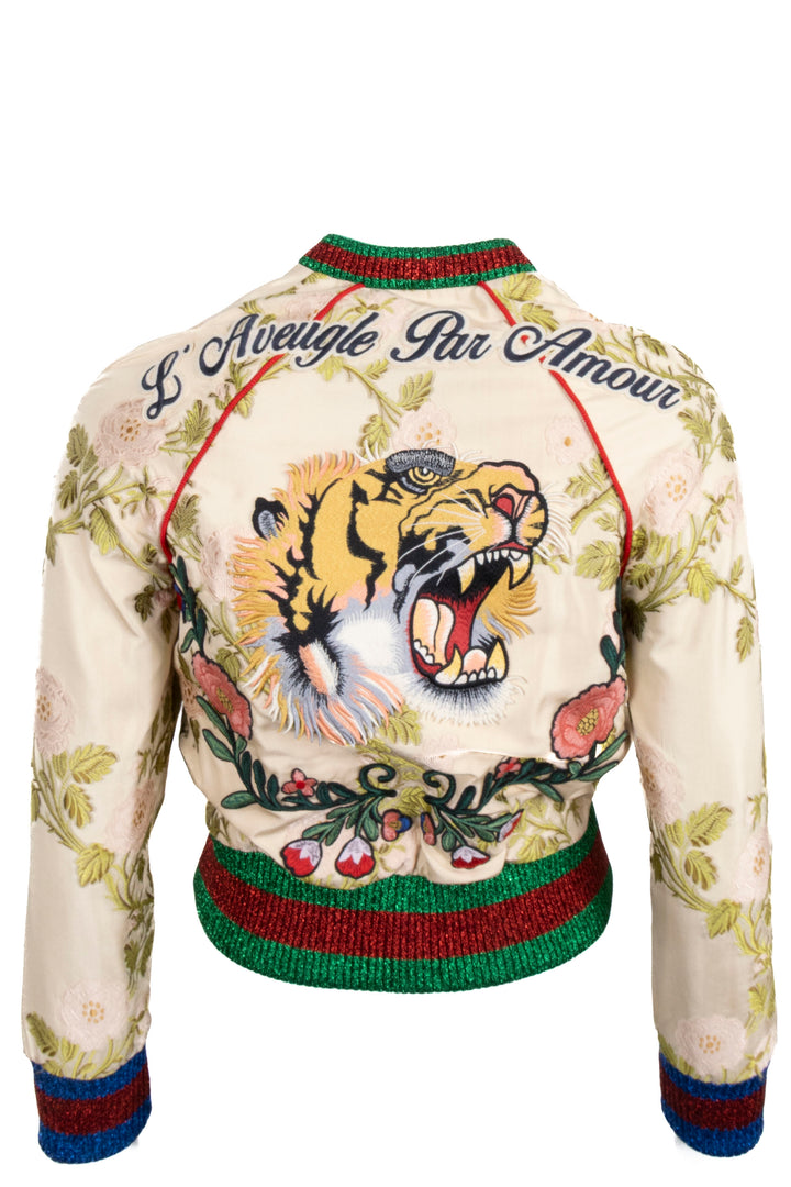 GUCCI L'Aveugle Par Amour Floral Zip Bomber Jacket