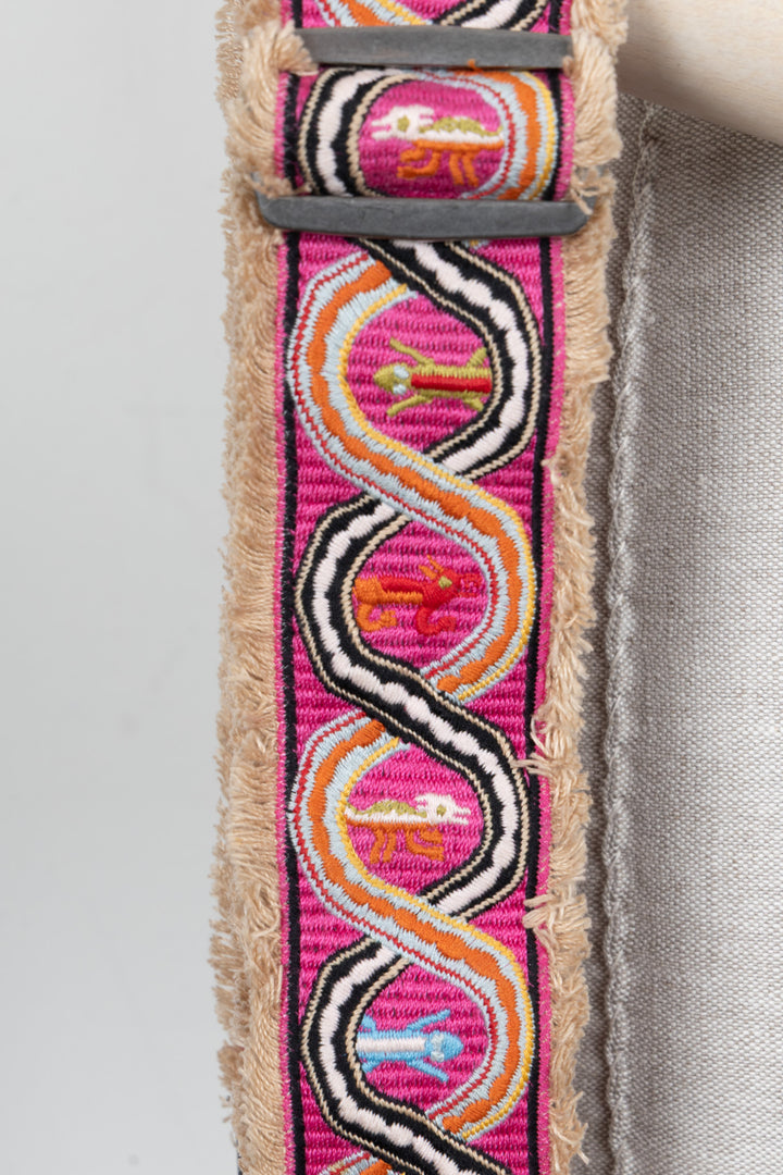 VALENTINO Snake Rockstud Bag Strap Canvas Pink