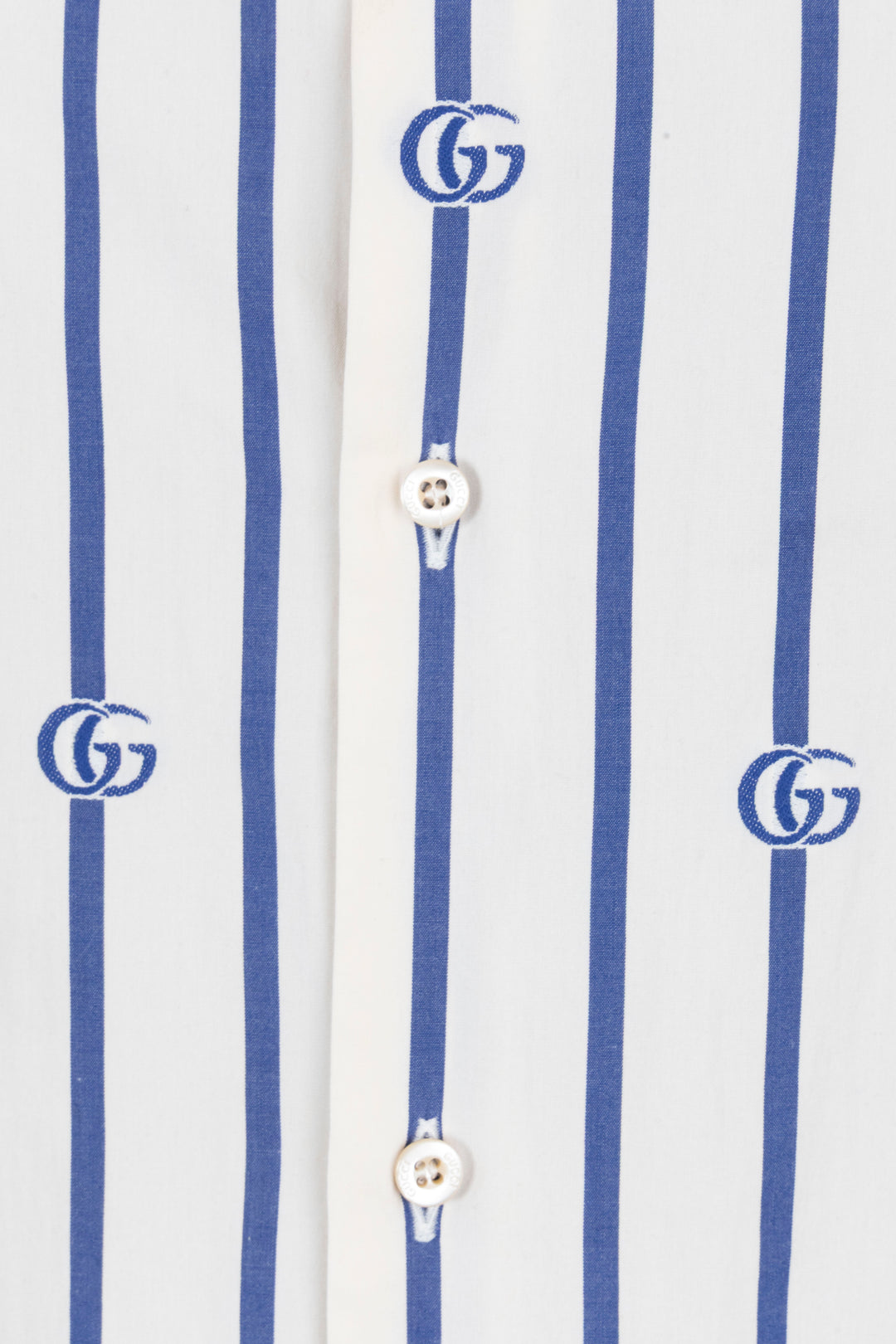 Chemise GUCCI rayée GG blanc bleu