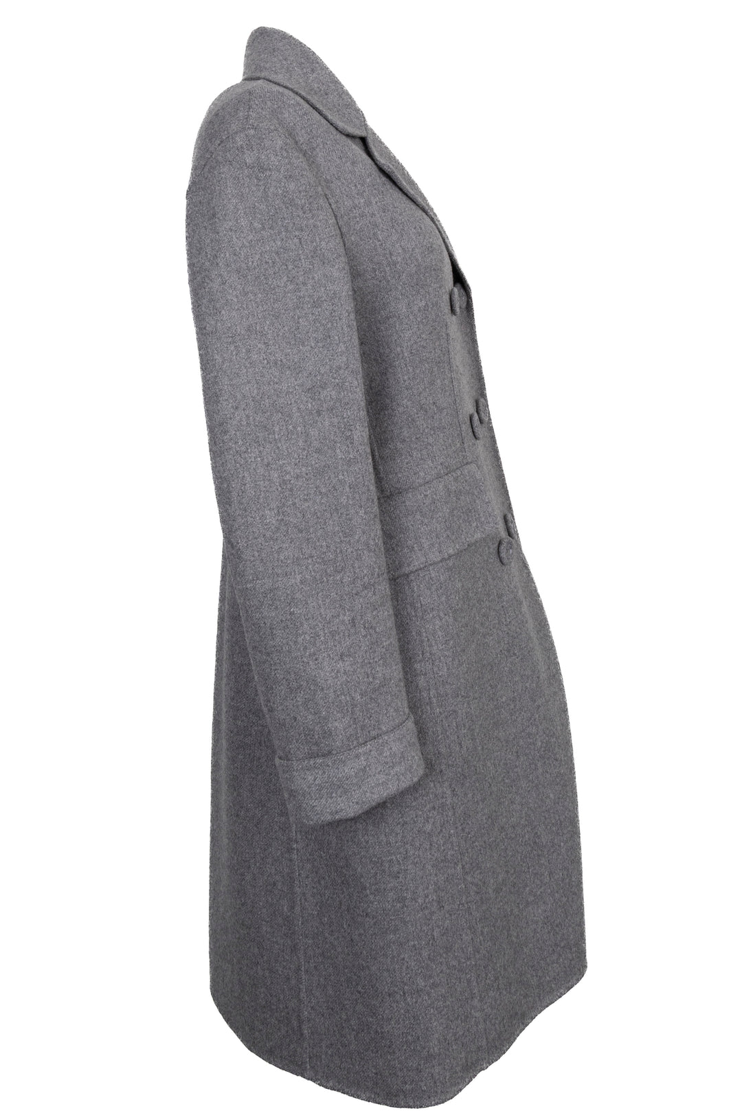 CHRISTIAN DIOR Double Breasted Short Coat Wool Grey
