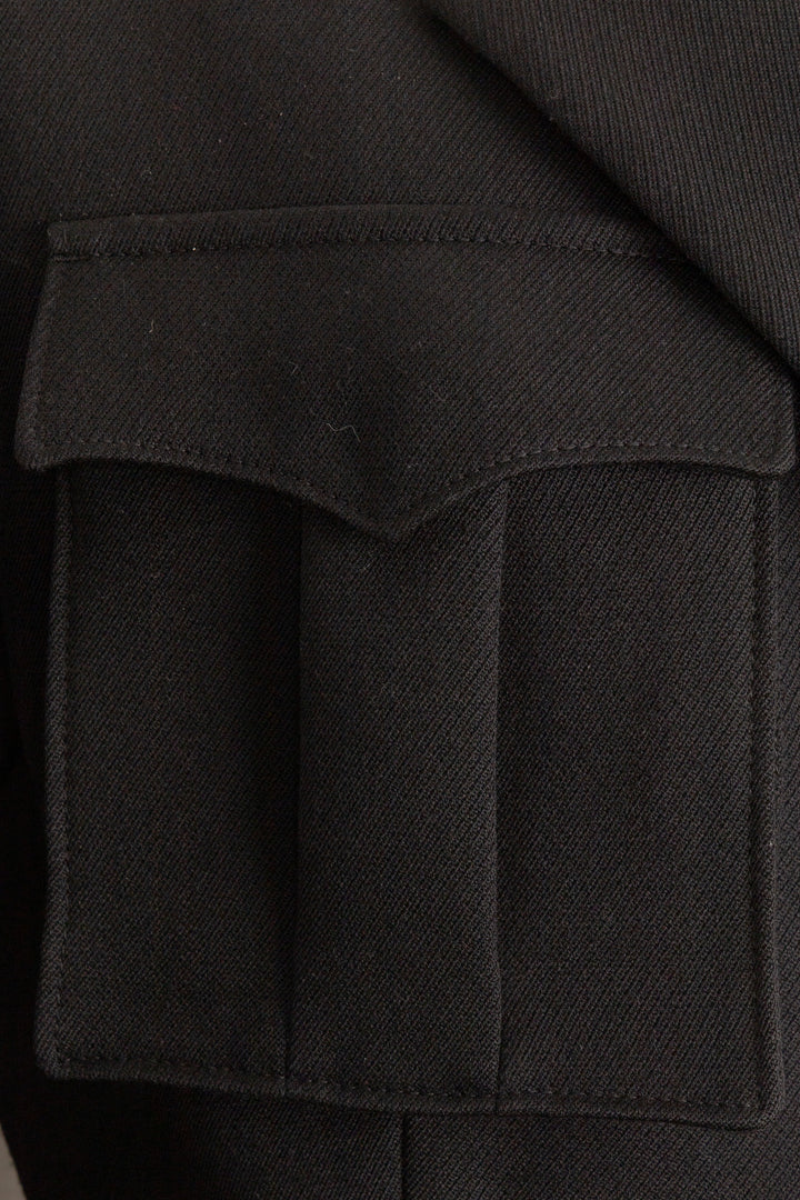 PRADA 2019 Patch Pocket Military Coat Wool Black