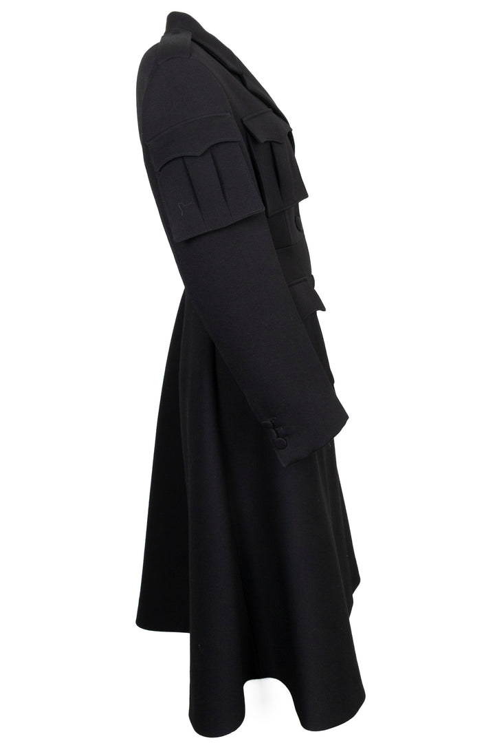 PRADA 2019 Patch Pocket Military Coat Wool Black