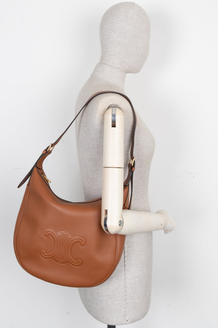 CELINE Medium Heloise Shoulder Bag Cognac