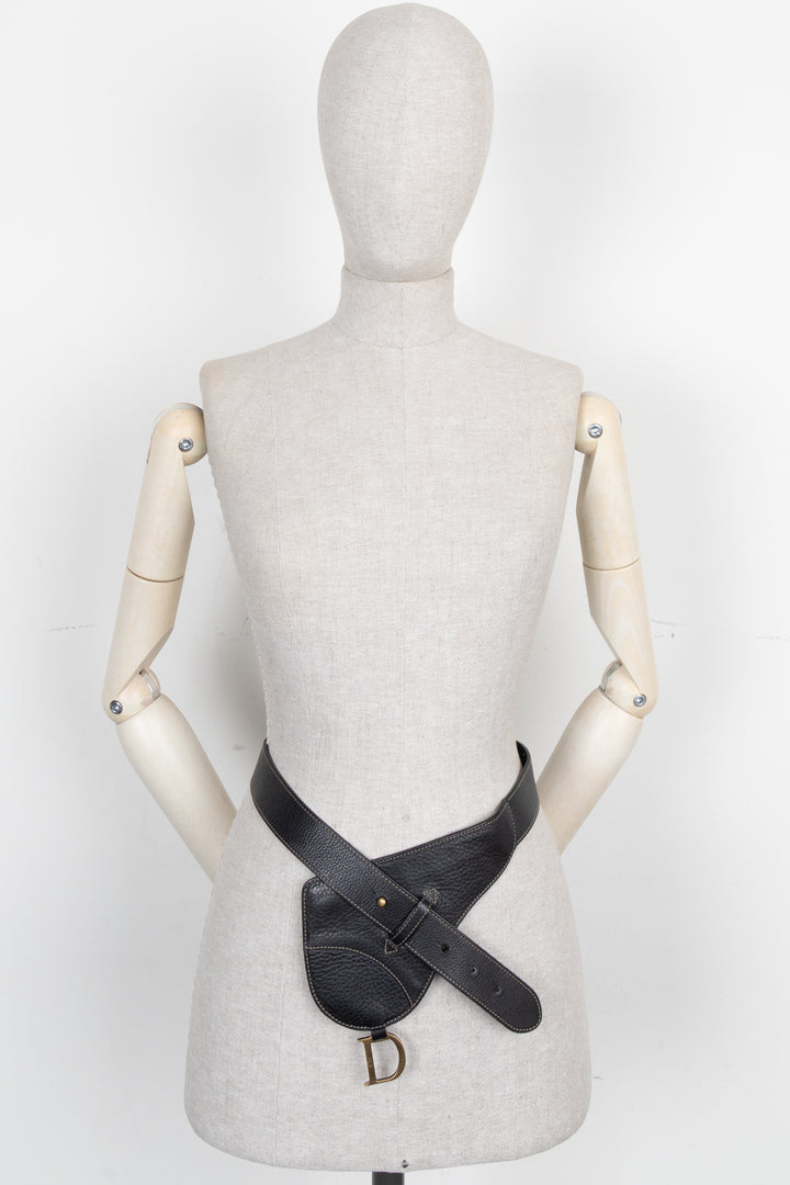 CHRISTIAN DIOR Saddle Belt Black