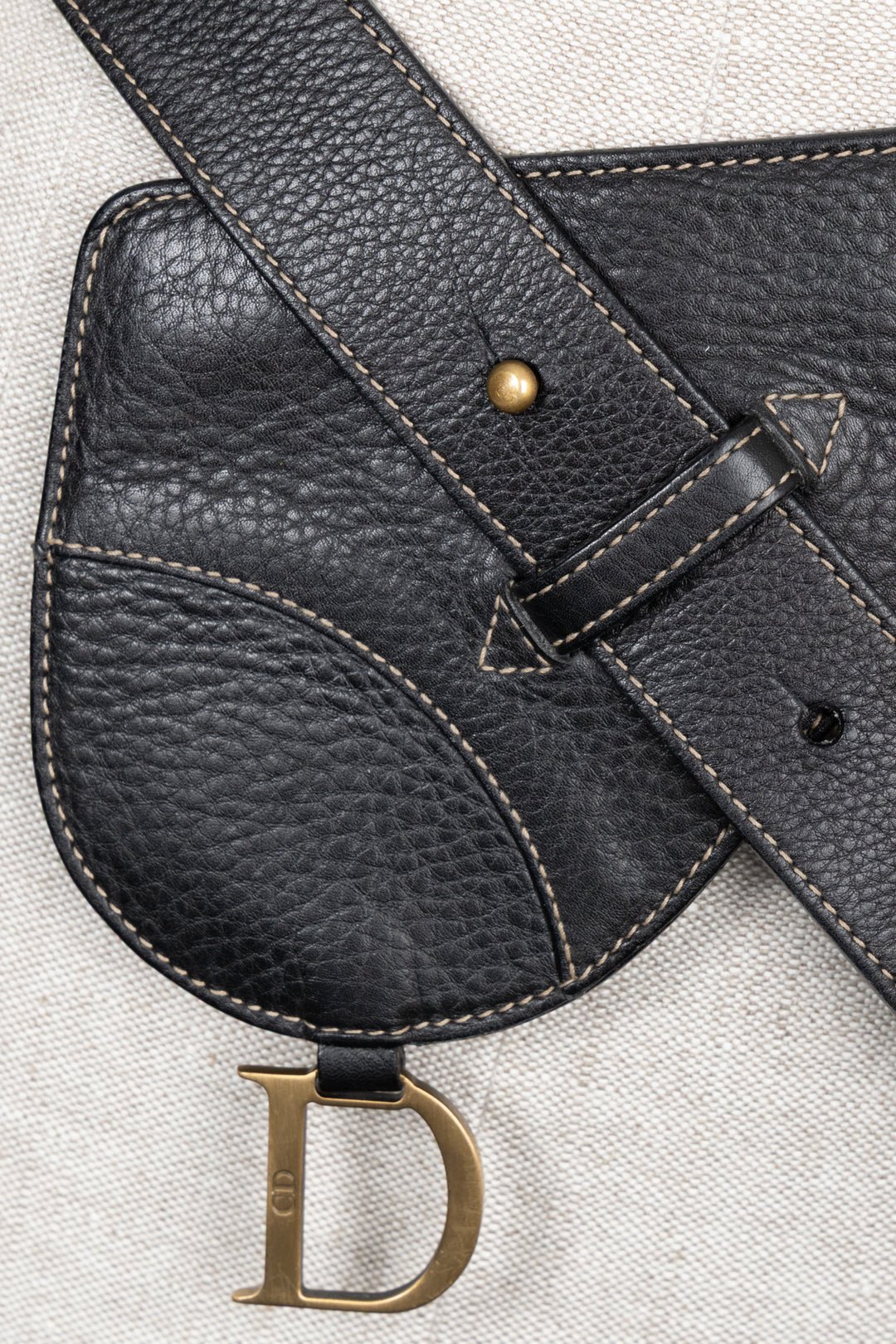 CHRISTIAN DIOR Saddle Belt Black