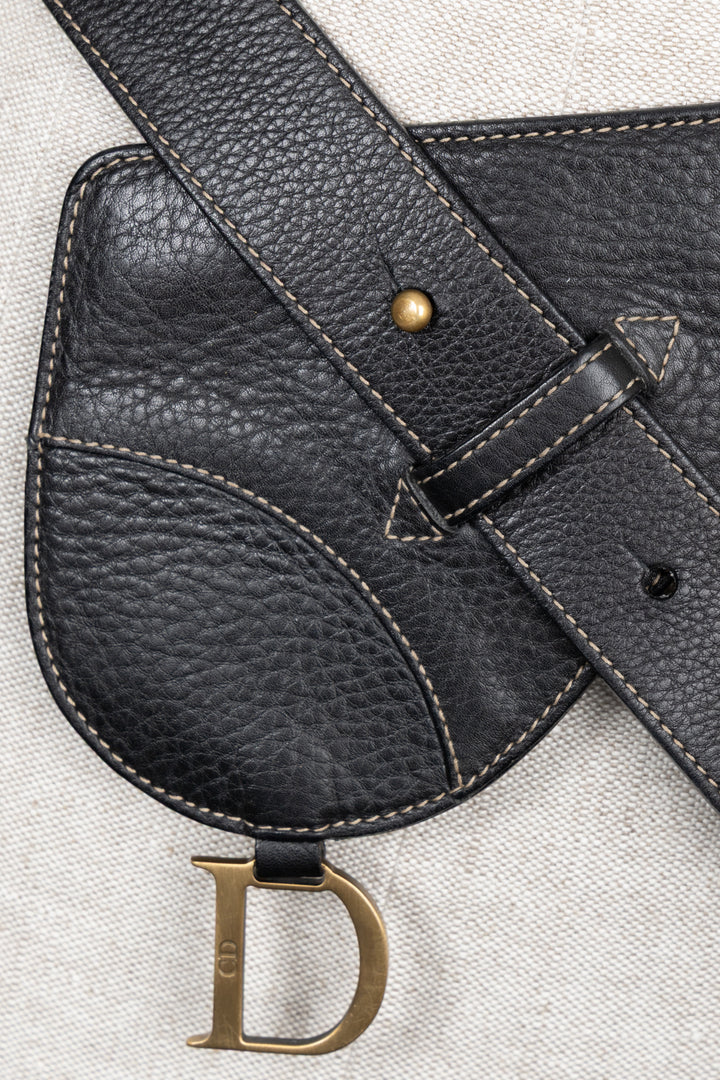 CHRISTIAN DIOR Saddle Belt Black
