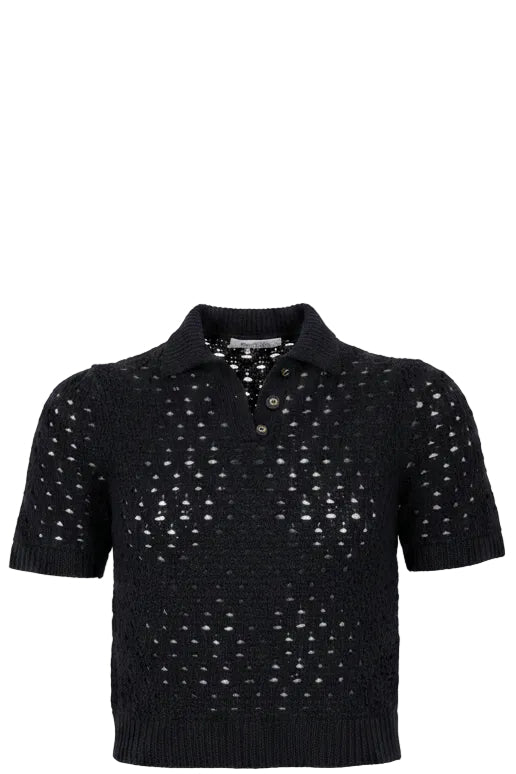 CHRISTIAN DIOR Pull maille manches courtes noir
