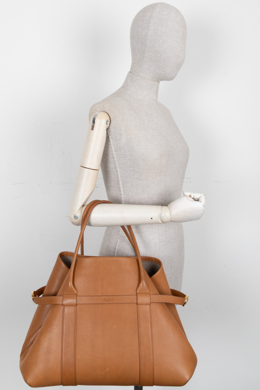 LORO PIANA Large Ghiera Tote Bag Cognac