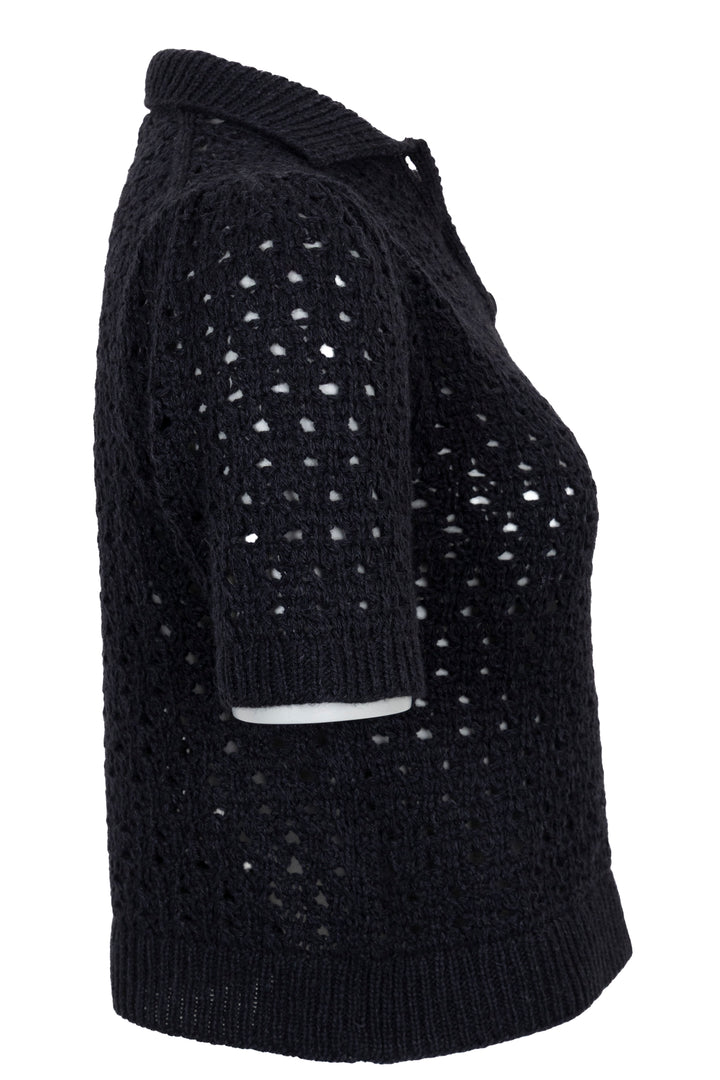 CHRISTIAN DIOR Pull maille manches courtes noir