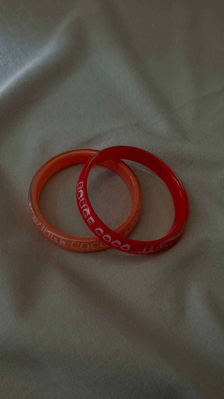 CHANEL Rouge Coco Shine Bangles Red Apricot