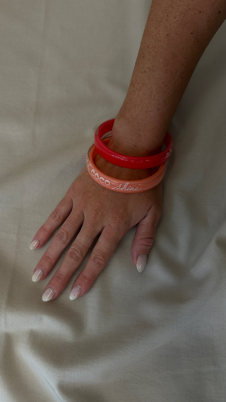 CHANEL Rouge Coco Shine Bangles Red Apricot