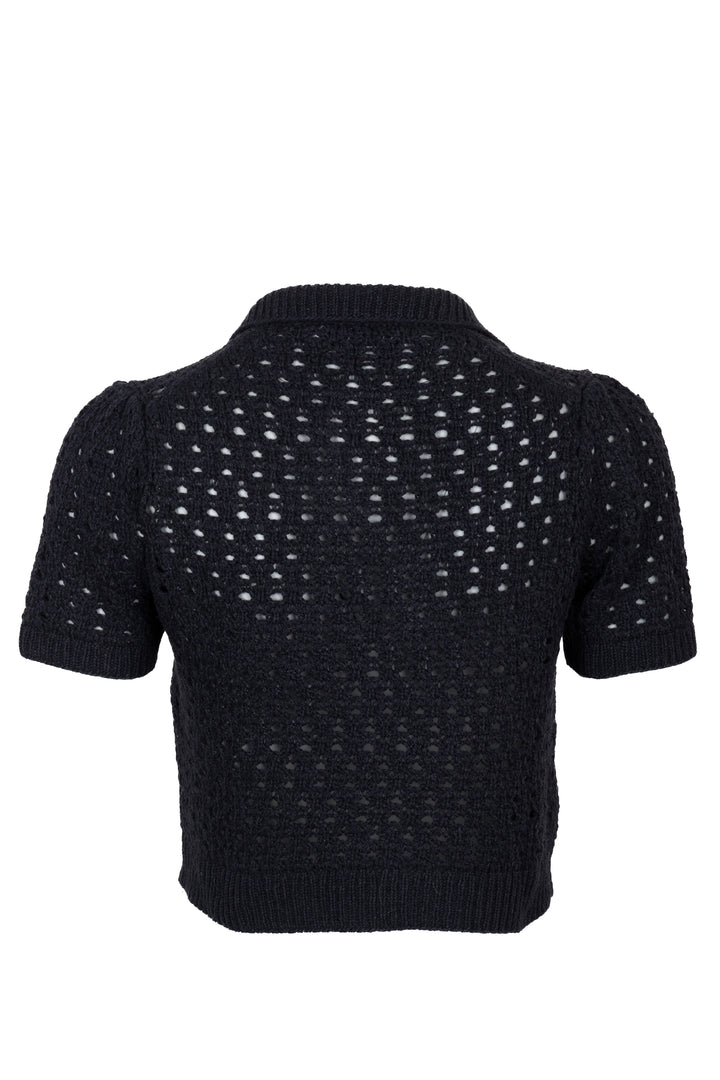 CHRISTIAN DIOR Pull maille manches courtes noir