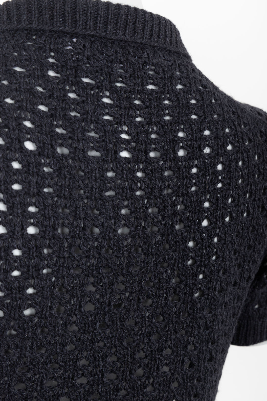 CHRISTIAN DIOR Pull maille manches courtes noir