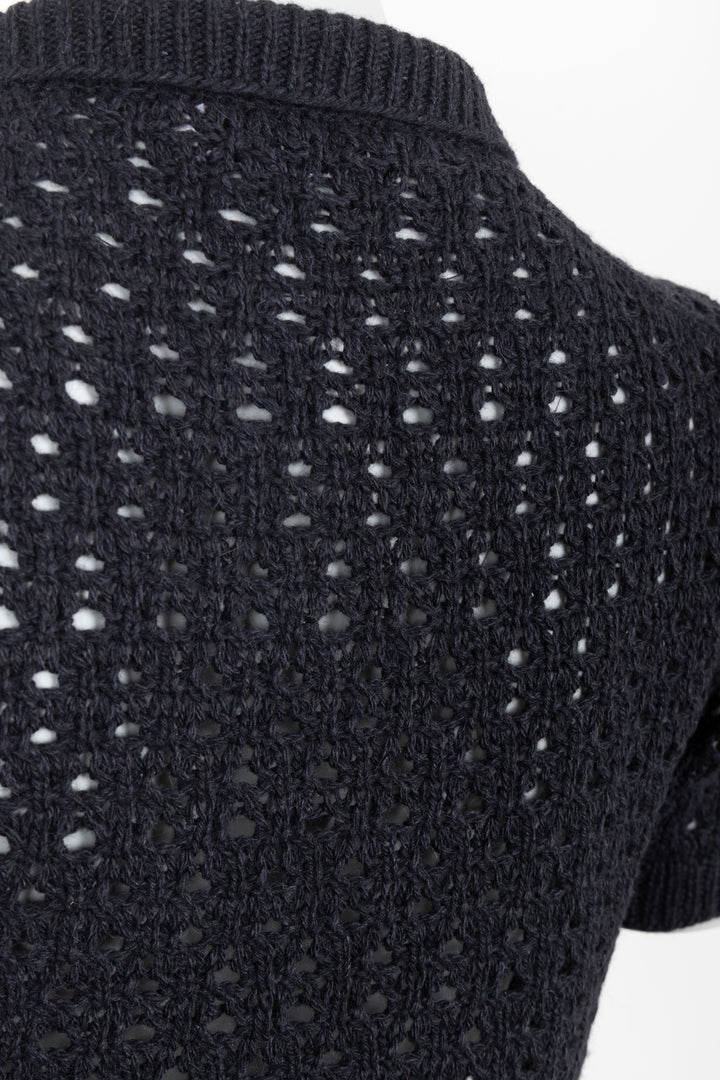 CHRISTIAN DIOR Pull maille manches courtes noir