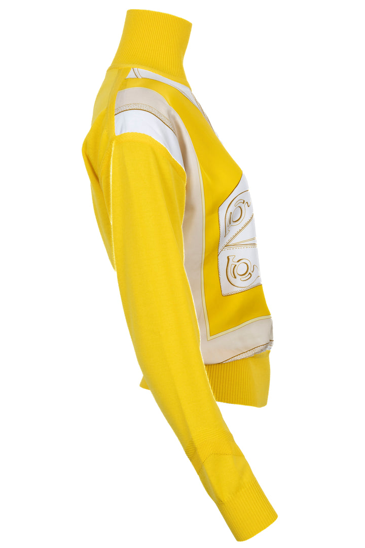 HERMÈS Twillaine manches longues soie Jaune