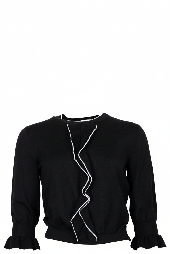 CHRISTIAN DIOR Long Sleeve Cashmere Black White