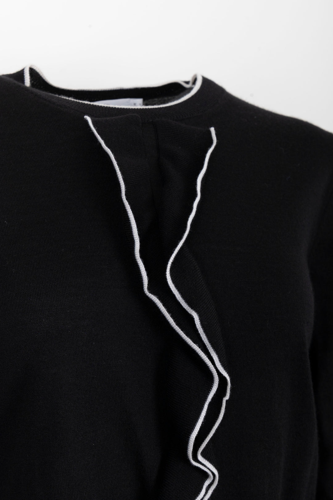 CHRISTIAN DIOR Long Sleeve Cashmere Black White