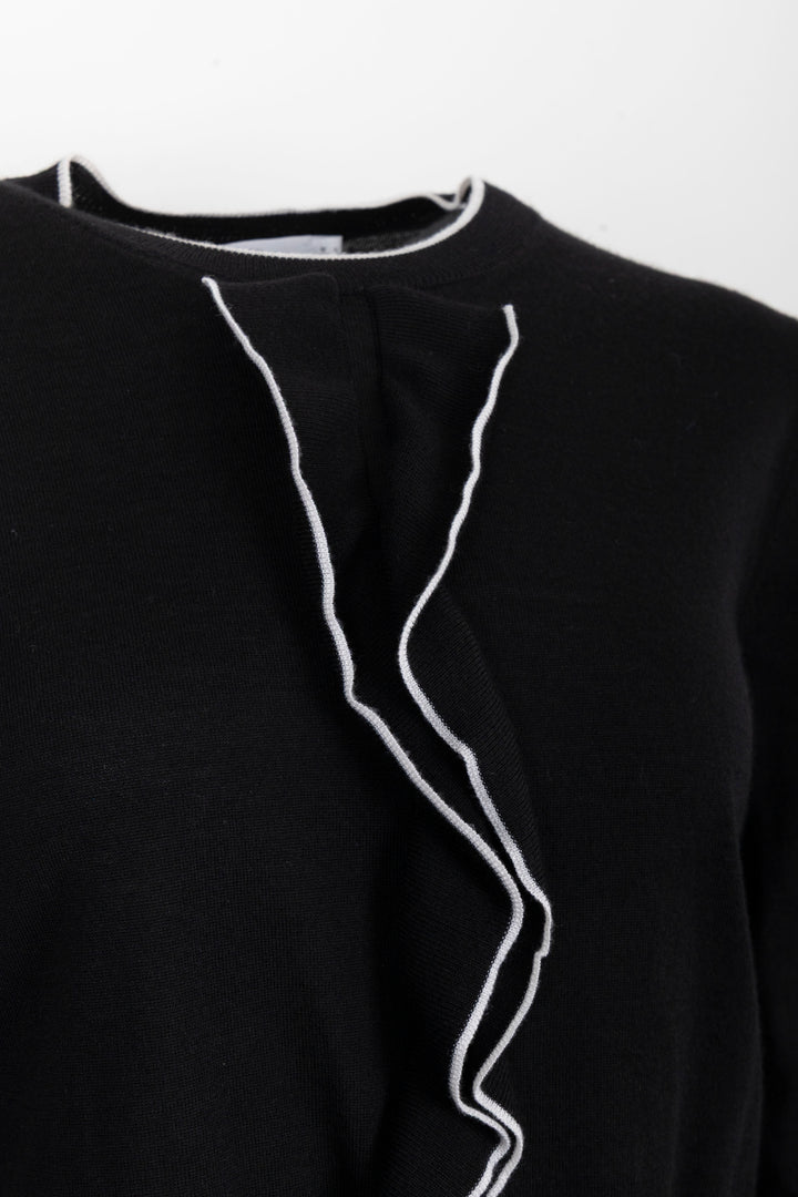 CHRISTIAN DIOR Long Sleeve Cashmere Black White