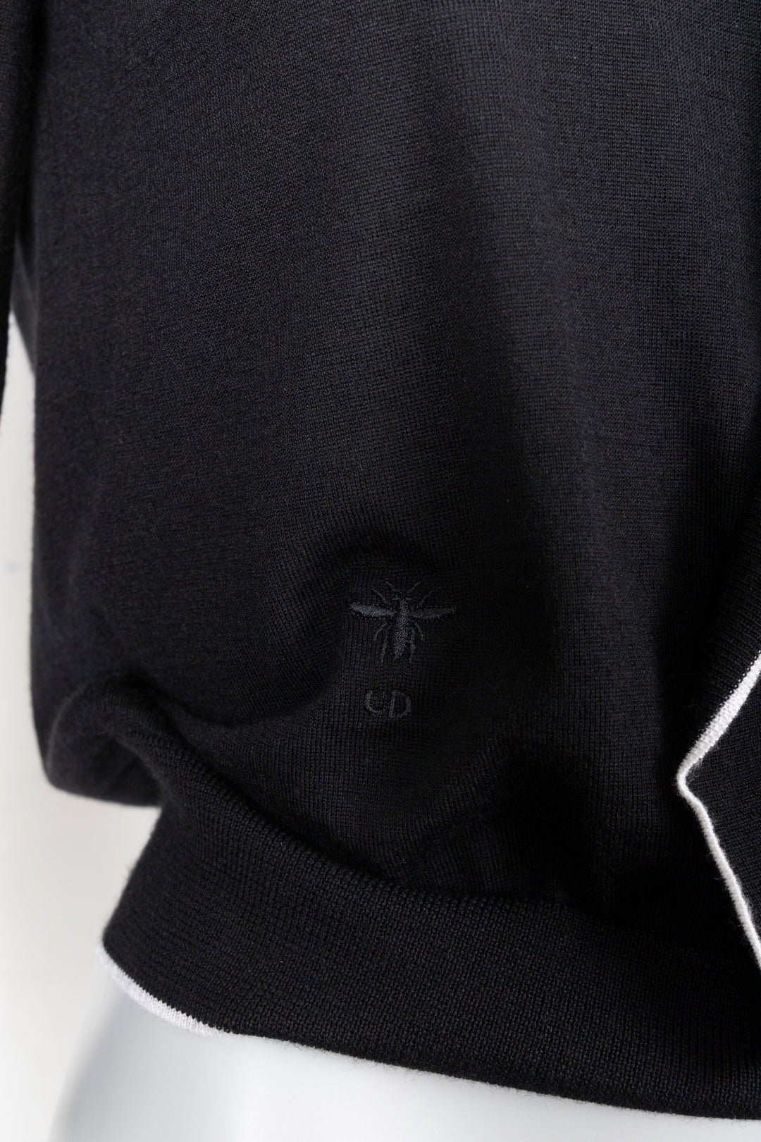CHRISTIAN DIOR Long Sleeve Cashmere Black White