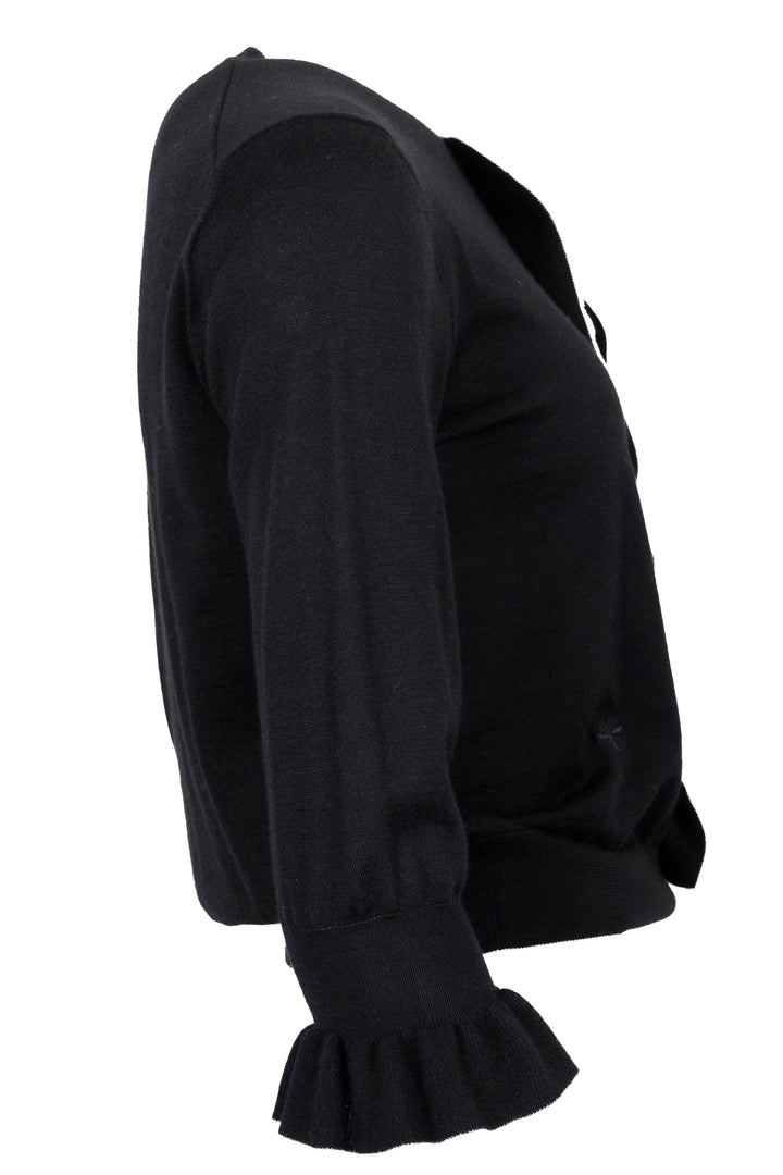 CHRISTIAN DIOR Long Sleeve Cashmere Black White