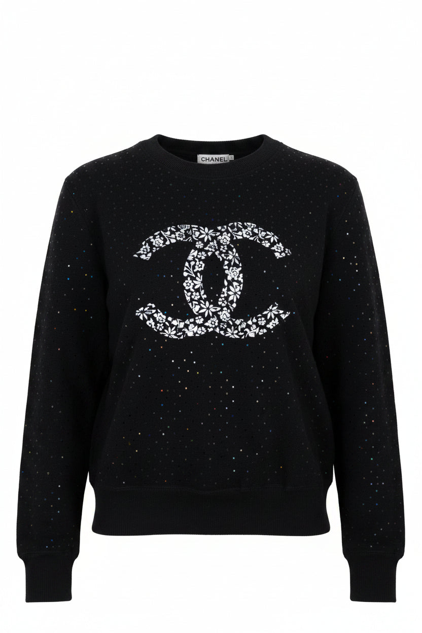 CHANEL Glitter Sweater Black