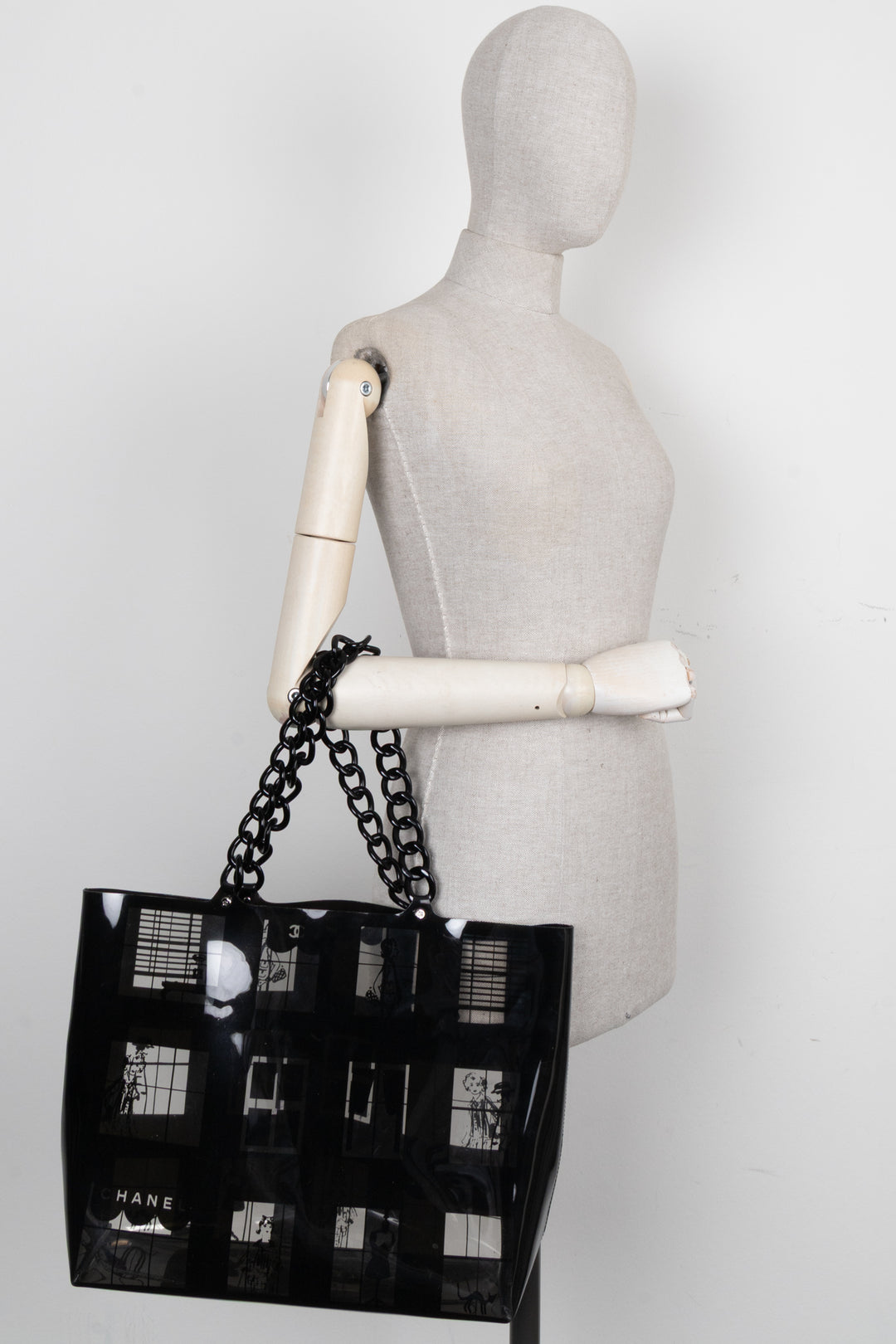 CHANEL Coco Windows Shopping Tote PVC Black