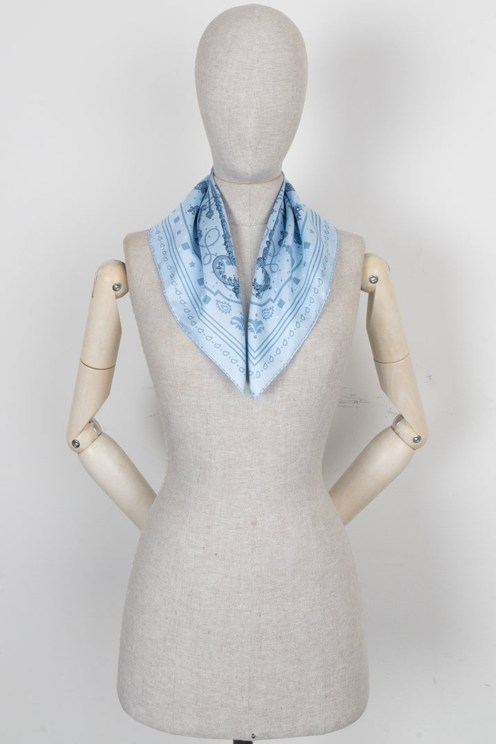 HERMÈS Les Cles 55 Carré Blue