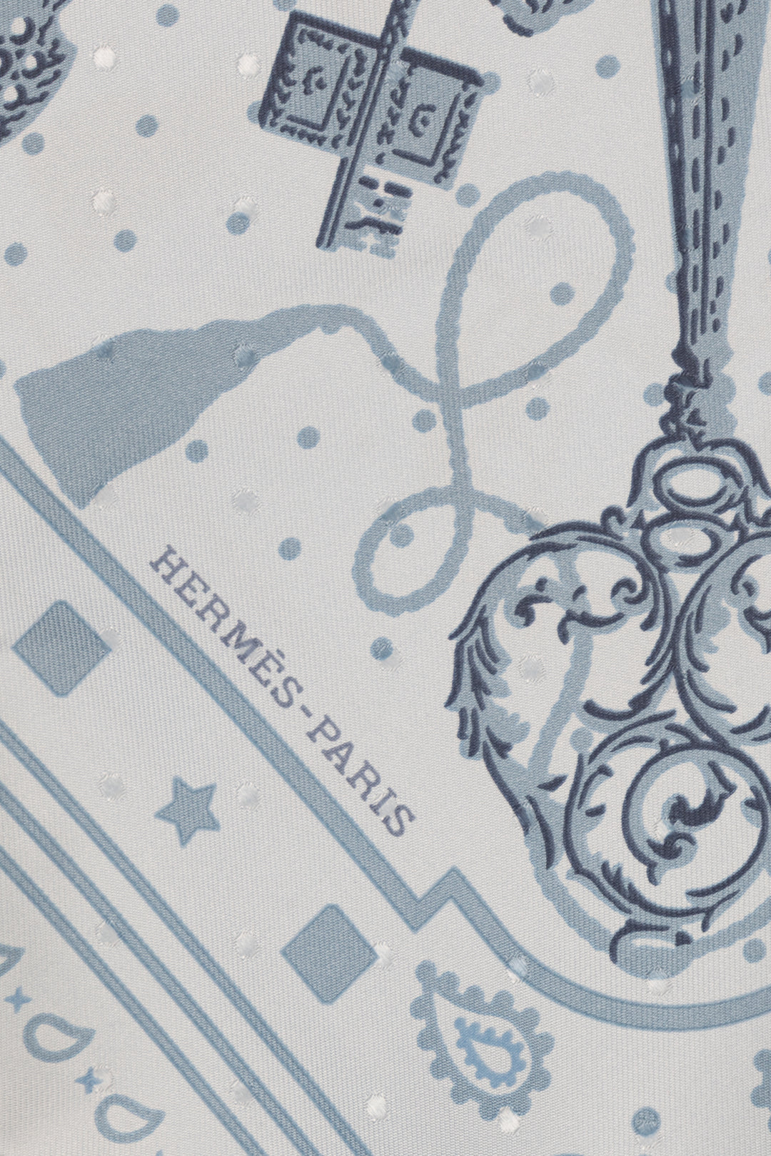 HERMÈS Les Cles 55 Carré Blue