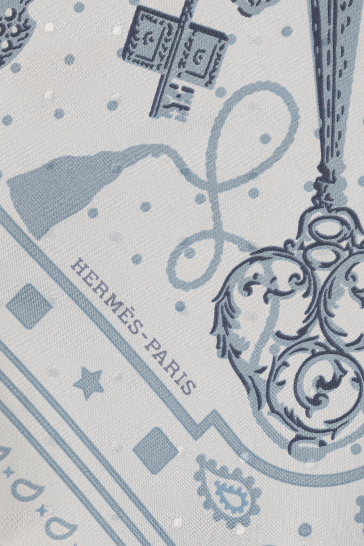 HERMÈS Les Cles 55 Carré Blue