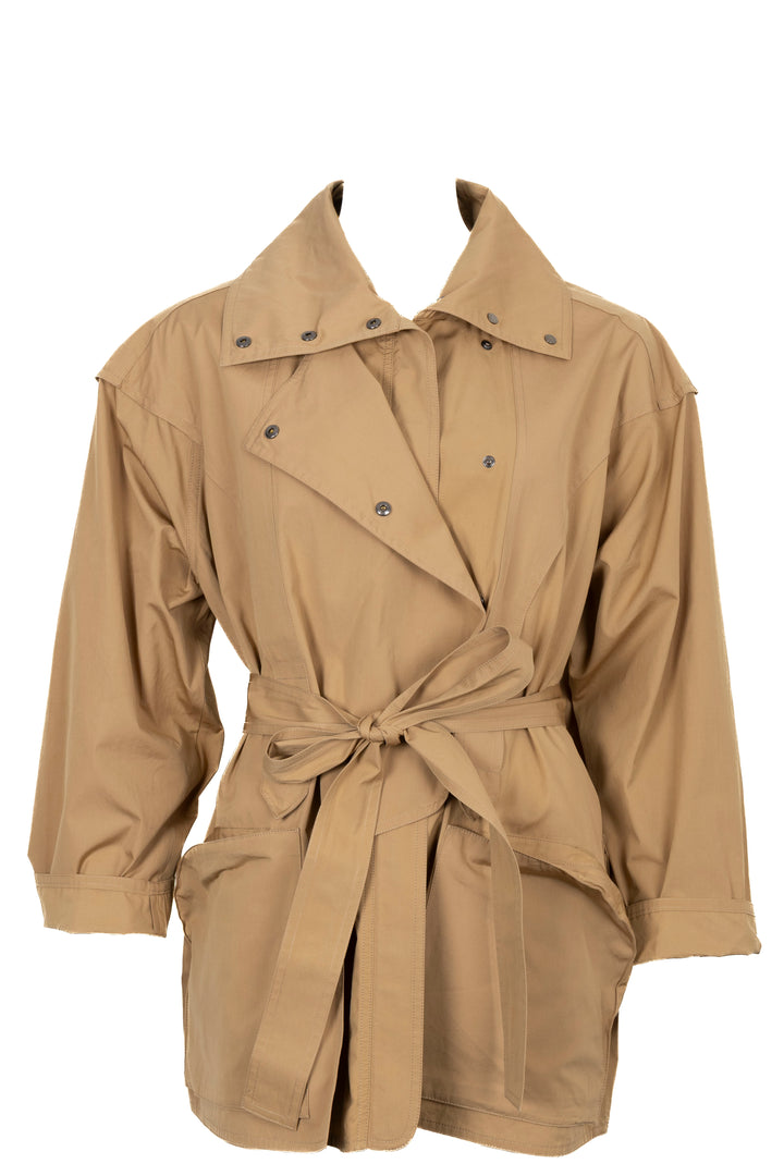 THE ROW Short Belted Coat Cotton Beige