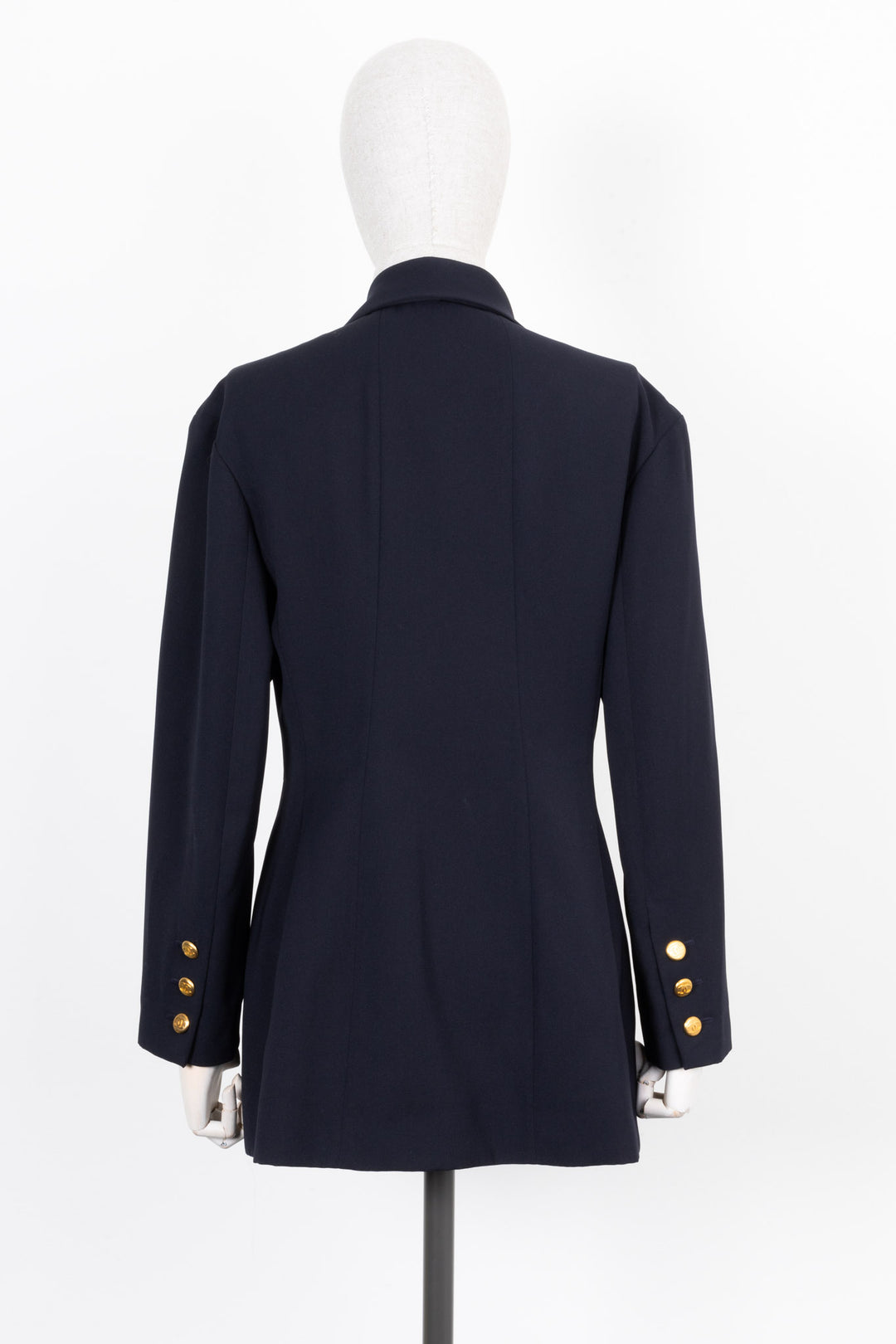 CHANEL Jacket with Gold Buttons Cotton Navy