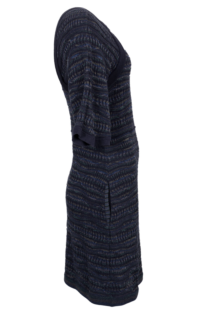 Robe midi en maille CHANEL bleue
