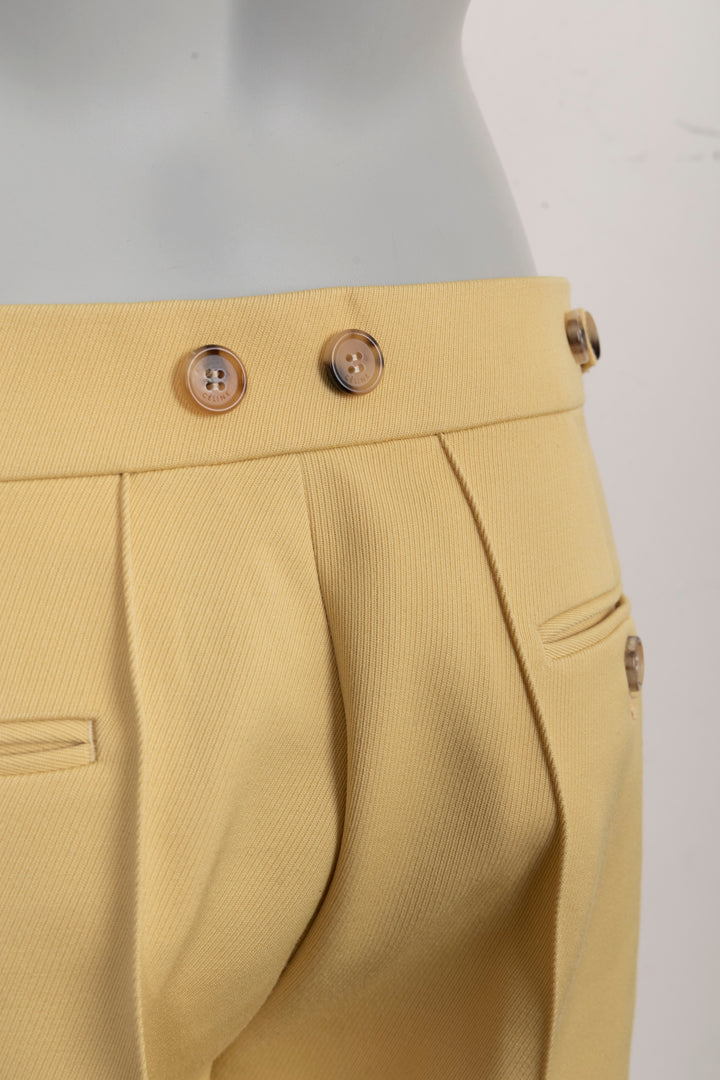 CELINE Suit Pants Wool Yellow