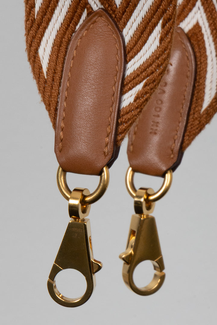HERMÈS Sangle Zigzag 50 mm Sangle Gold White