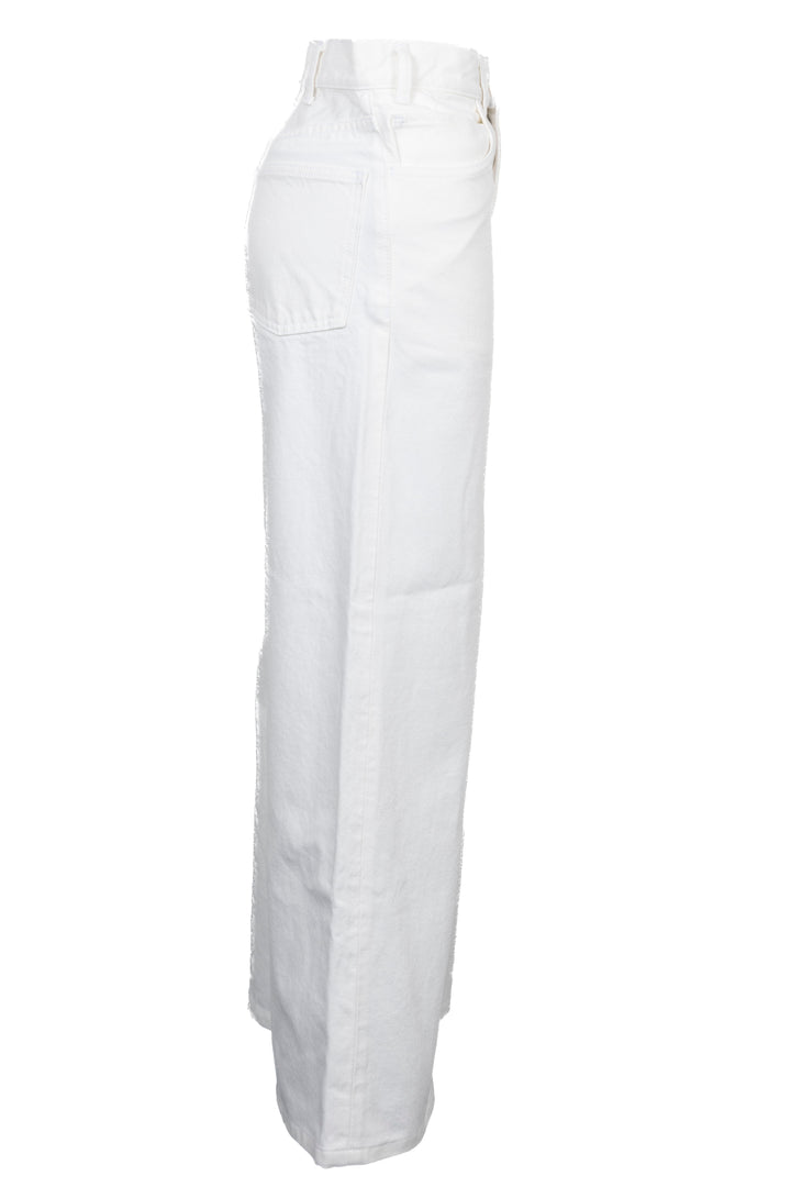 CELINE Wide Leg Denim Pants White