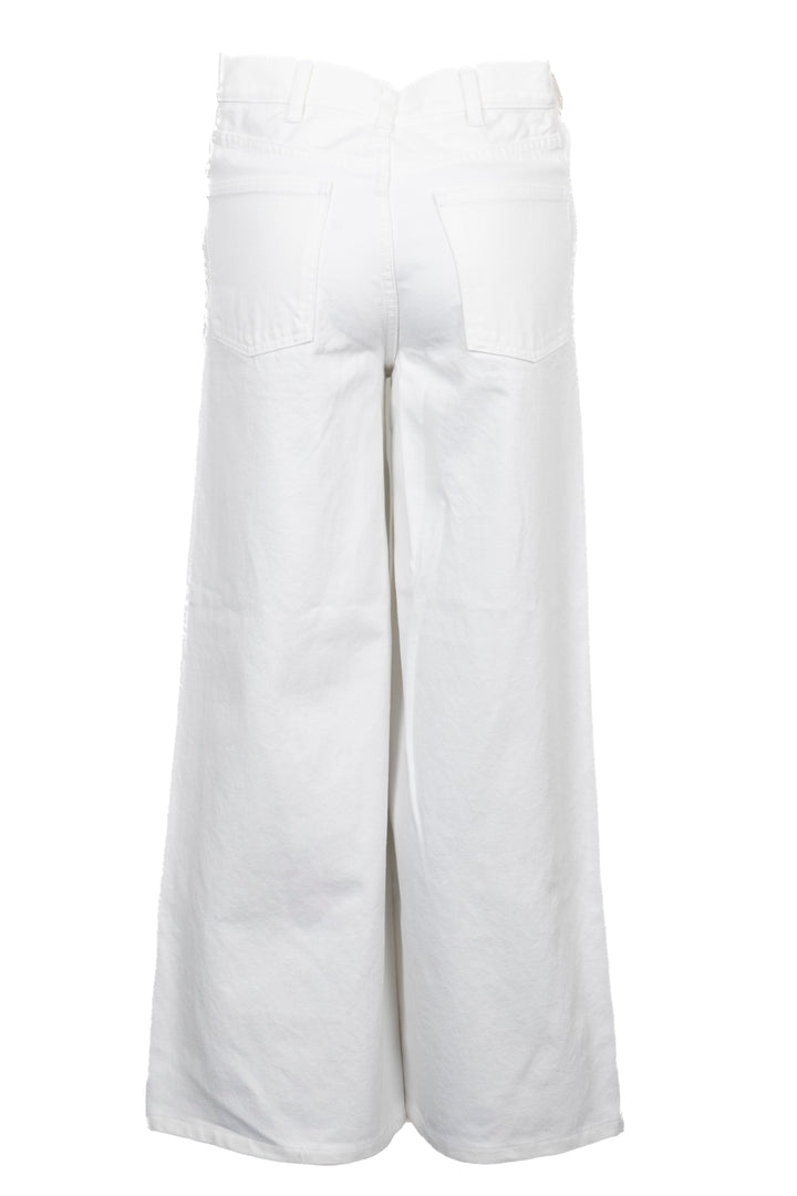 CELINE Wide Leg Denim Pants White