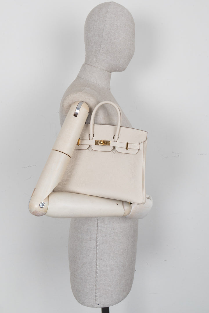 HERMÈS Birkin 25 Retourne Togo Craie