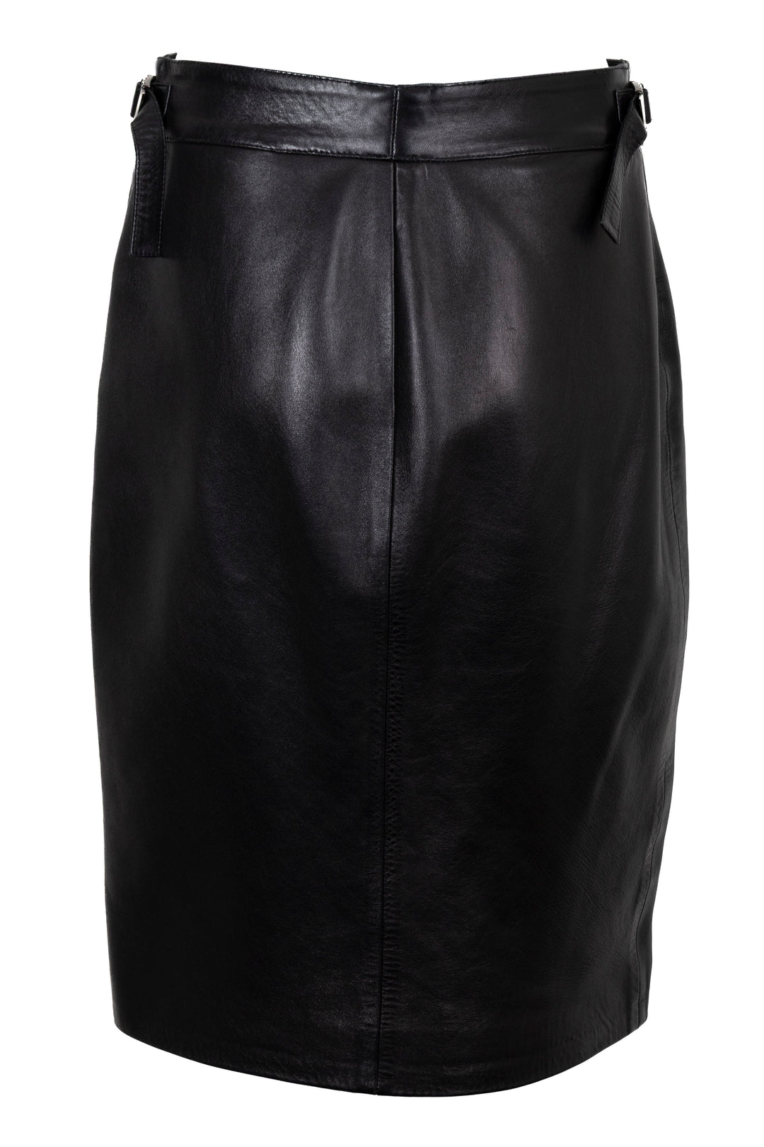 GUCCI Buckle Skirt Leather Black