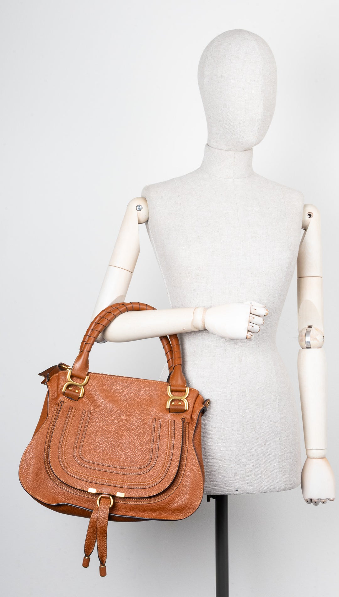 CHLOÉ Medium Double Carry Marcie Bag Cognac – REAWAKE