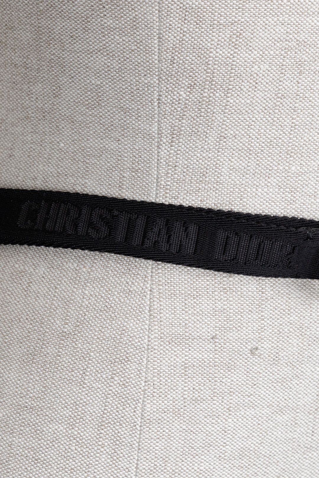 CHRISTIAN DIOR CD Logo Canvas Belt Black Gold