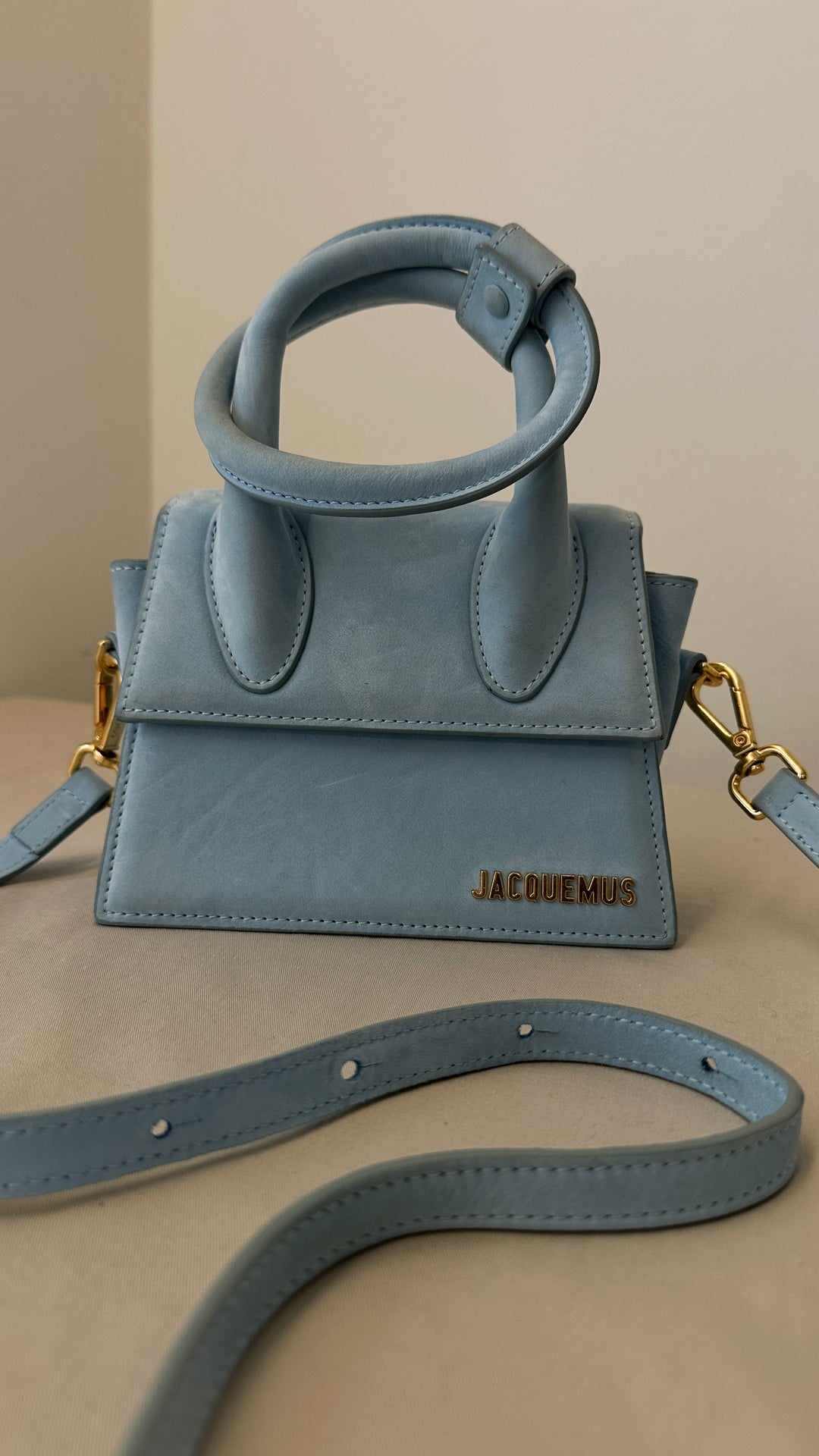 JACQUEMUS Le Chiquito Bag Suede Babyblue