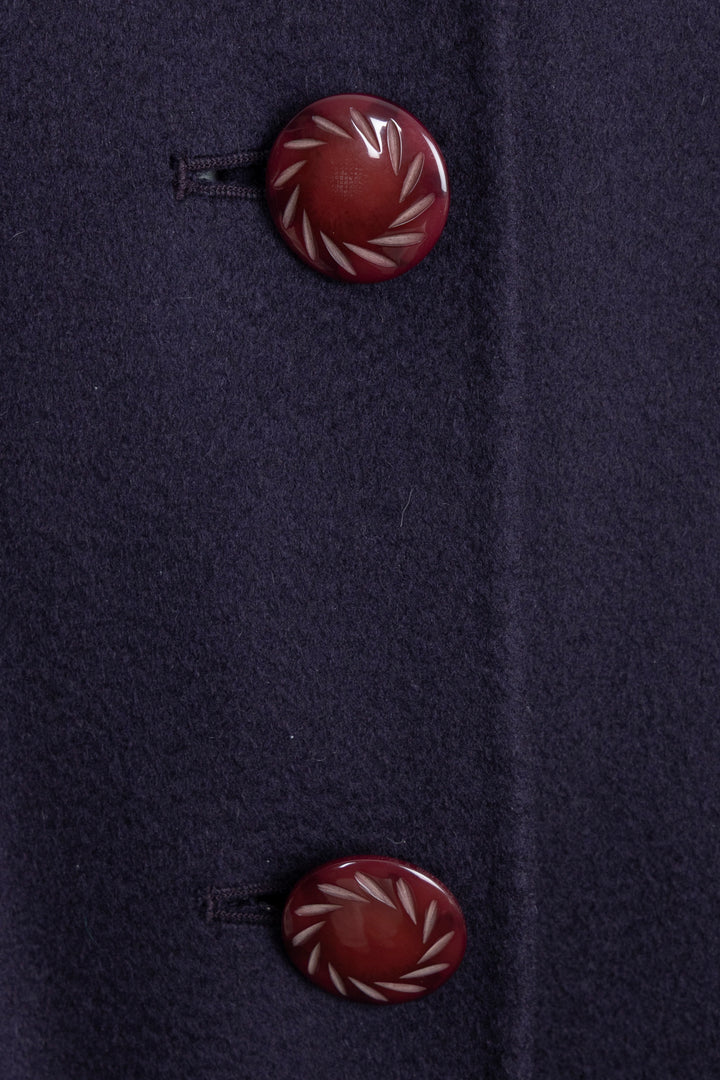 LORO PIANA Manteau Court Cachemire Violet