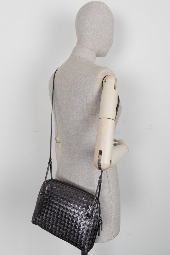 BOTTEGA VENETA Nodini Crossbody Bag Silver Metallic